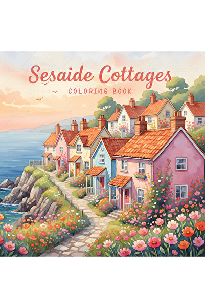 Choice 20x20cm 24pages Seaside Cottages Adult Coloring Book Bold Easy Pattern...
