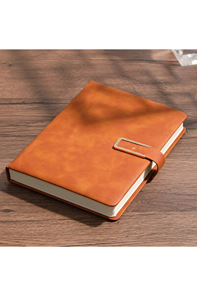 Choice1 A5 Note-Orange Vintage A5 leather notebook with personalized soft cov...