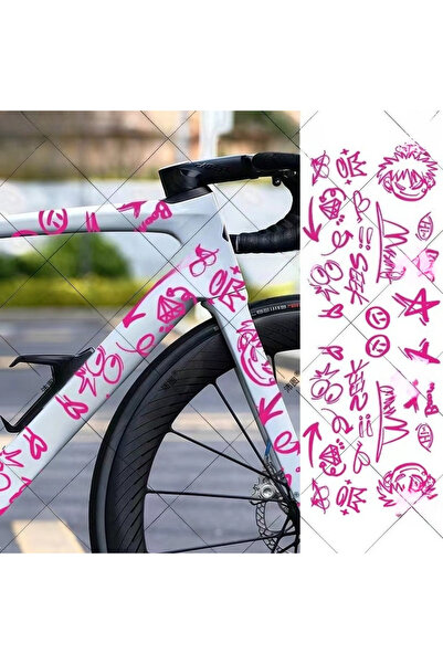 Choice1 pink1PC DIY Graffiti Bike Stickers Cartoon Symbol Decals for Bicycle ...