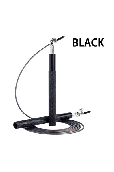 Choice1 black 1PCS Aluminum Alloy Bearing Steel Wire Speed Skipping Rope Prof...