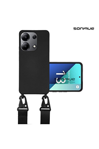Sonique Θήκη Σιλικόνης με Strap CarryHang Xiaomi Redmi Note 13 4G Μαύρο