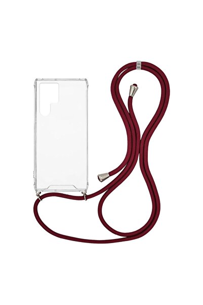 Sonique Θήκη Σιλικόνης με Κορδόνι Armor Clear Samsung Galaxy S22 Ultra Μπορντό