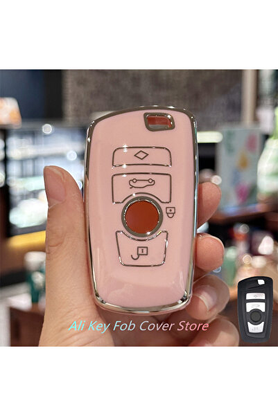 Choice1 Pink Key Fob Cover Case, TPU Shell Cover Compatible for BMW 1 3 4 5 6...