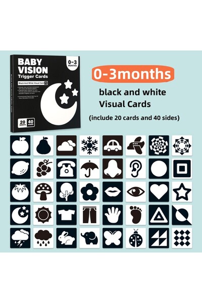 Choice5 moon Early Education Toys For Baby Montessori Black White Flash Cards...