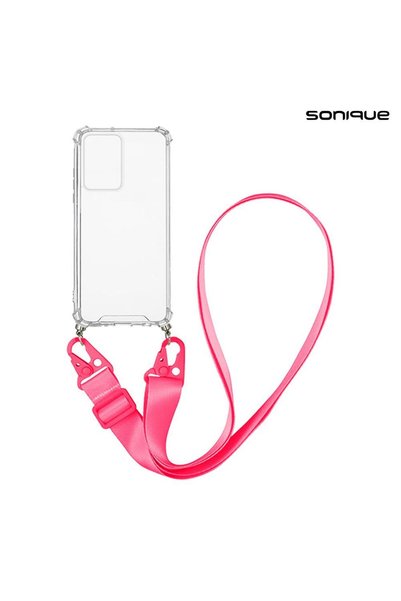 Sonique Θήκη Σιλικόνης με Strap Armor Clear Xiaomi Poco F5 Pro 5G Φούξια