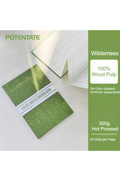 Choice Wood Pulp Green POTENTATE Blank Watercolor Hot Pressed Color Card Pape...