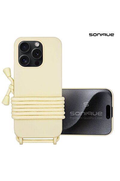 Sonique Θήκη Σιλικόνης με Κορδόνι CarryHang Apple iPhone 16 Pro Μπεζ