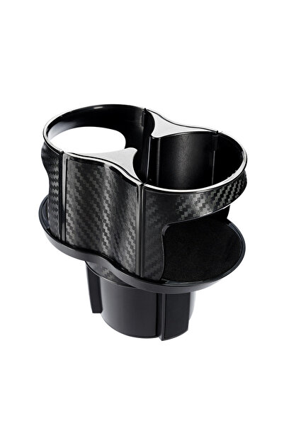 Choice SB-1077 Car Dual Cup Holder Expander - 1-to-2 Design, Carbon Fiber Sty...
