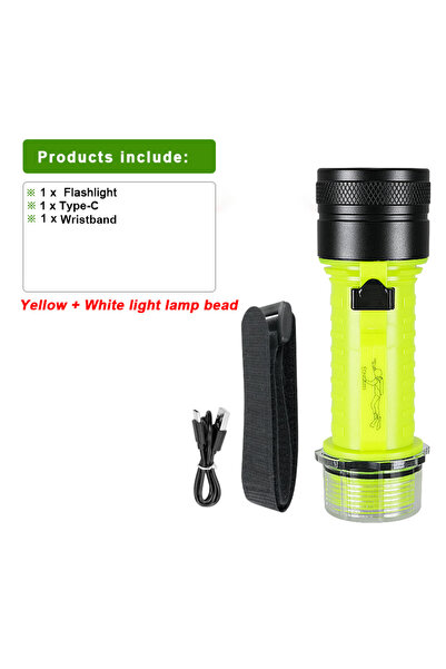 Choice1 B-Two colors light Built-in 5000mAh Rechargeable Flashlights Diving L...