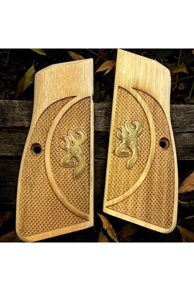 Browning uyumlu, pirinç logolu ceviz ağacı kabze