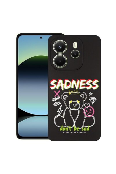 bestcase Калъф за Xiaomi Redmi Note 14, Тъжен мечок, Тънък силиконов 0.8ММ, У...