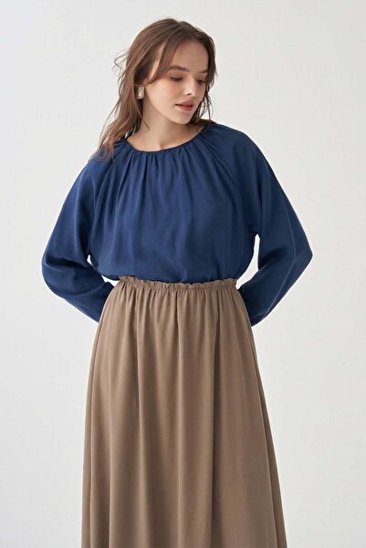 ALLDAY Beige-Beli Gathered Flared Skirt
