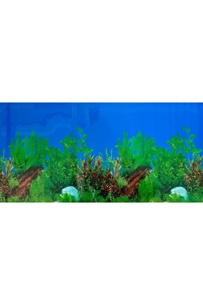 OEM Fototapet Acvariu 3D 75x38 cm, Fundal Acvariu cu Lemn și Plante, Poster Decorativ
