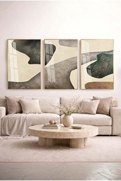 Zevahir Mobilya Dekorasyon The Song of Nature: Earth and Green Paths 3-Piece ...