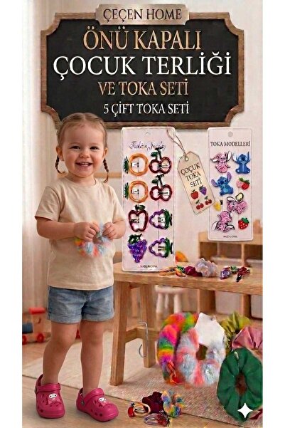 ÇEÇEN HOME Orthopedic Sole Beaded Detailed Stylish Closed-Front Children's Sl...