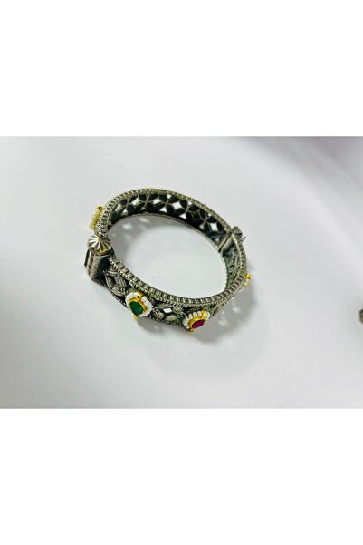 NirVee Indo-Western Fusion Oxidized Bangle.