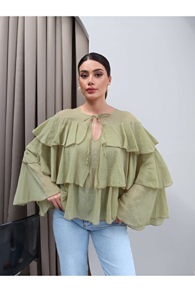 ESRAHELVACI Flounce Collar Tie-Back Blouse