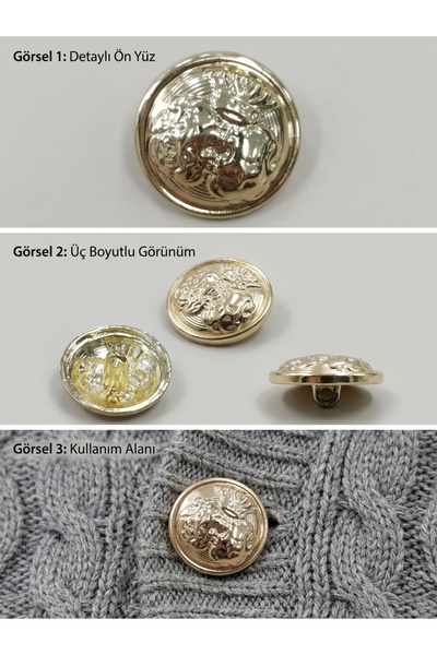 Savio LIGHT GOLD METAL DÜĞME 6LI PAKET