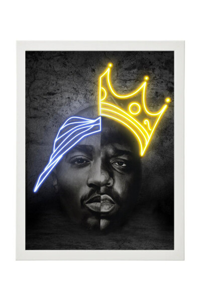 Boomah Accessories Tupac & The Notorious B.I.G. Printed Neon Poster with Fram...
