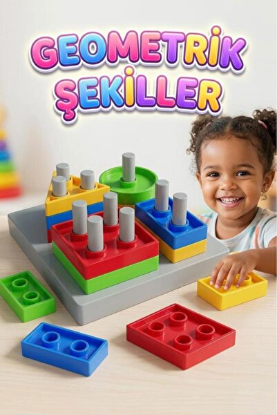 Tıfıl Toys 17 Parça 4 Farklı Renkli Eğlenceli Geometrik Şekilli Zeka Geliştir...