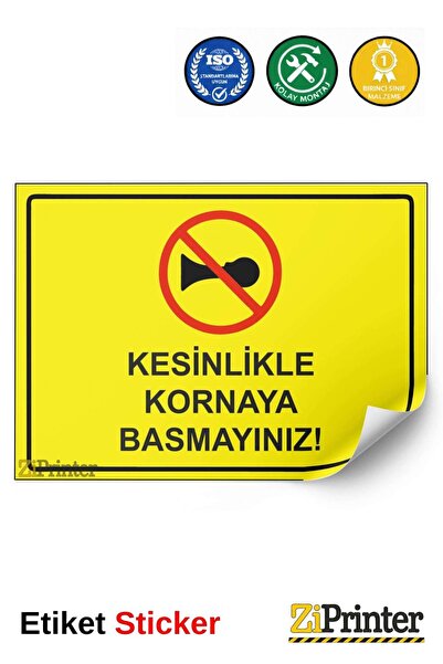 ZiPrinter بالتأكيد لا تضغط على البوق! ملصق لافتة تحذيرية isg مقاس 35x50 سم