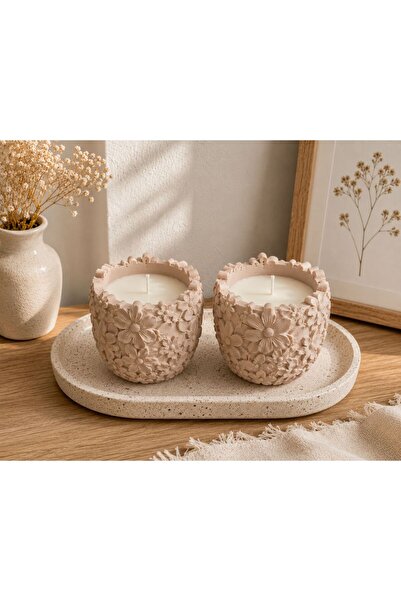 LUMIRA SCENTED CANDLE CONCRETE POT 2'li Set Japon Kiraz Çiçeği Beton mum - Ko...