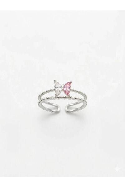 Twin Store Double Ring Design Detailed Stone Ring - Yz0251-1