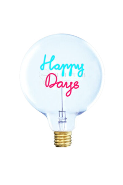 MITB HAPPY DAYS LED Glass Bulb Clear Blue Red Light 70×110mm