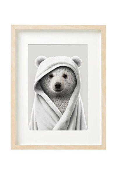 Boomah Accessories Bear in Bathrope , Bathroom Wall Art, Nursery Poster with ...