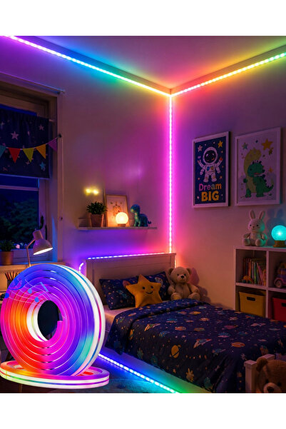 Nemere 16 Milyon Renk Rgb Neon Şerit Led İç Ve Dış Mekan Dekor Işığı Tech
