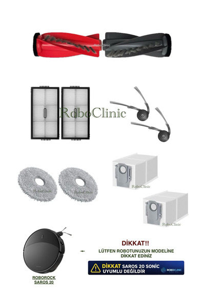 Roboclinic Roborock Saros 20 Sac de praf de rezervă compatibil cu aspiratorul...