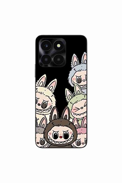 OEM Husa compatibila cu Honor X6a Silicon Gel Tpu Model Labubu Pattern Black