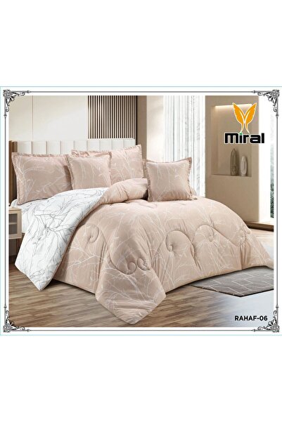 miral Summer Bedspread -Rahaf -Nefren 6 Pieces -Mesh Fabric -Microfiber -Ligh...