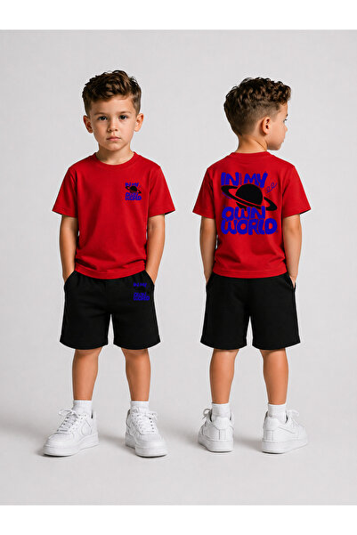 LORVEX Children's T-Shirt and Shorts Set Printed Cotton Summer Combination