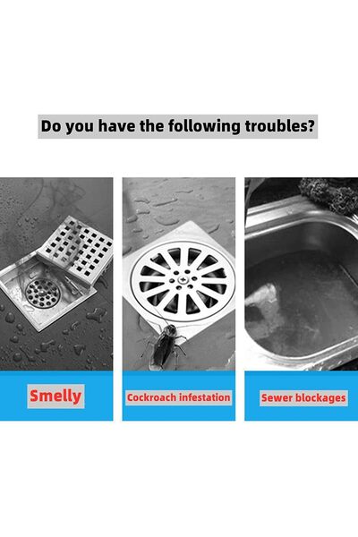 Quench 4 Pieces Floor Drain Cover, Silicone Mat, Deodorizing Cover, Large Sil...