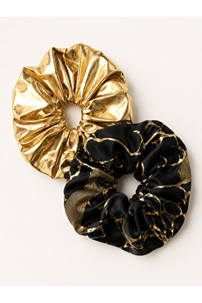Melff Women's Elastic Set of 2 Colorful Fabric Bagel Scrunchie Clips