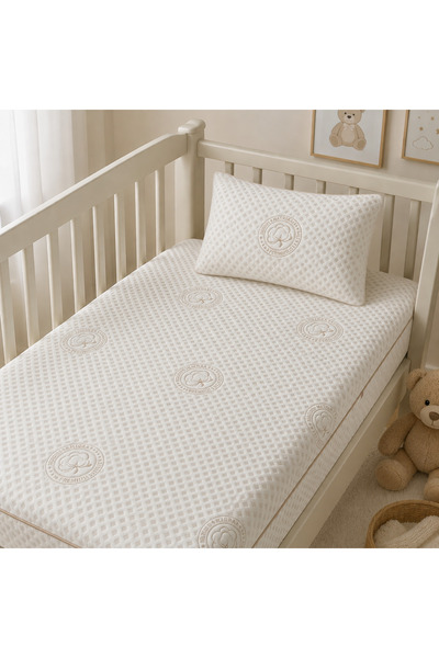lin home handan polat Natural Bebek Yatağı Kılıfı ve Yastık Kılıfı, 3 Tarafı ...