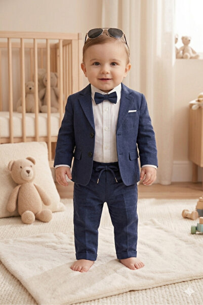 baby kids colors costum cu jachetă largă din in pentru băieți / cămașă, panta...