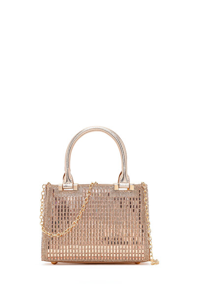 Derimod Women's Beige Long Chain Strap Stoned Mini Evening Dress Bag 26Pbd2962Ts