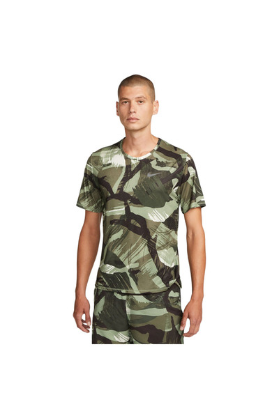 Nike Bărbați& # x27;s Tricou Dri-FIT Miler cu mânecă scurtă, camuflaj, mărimea S