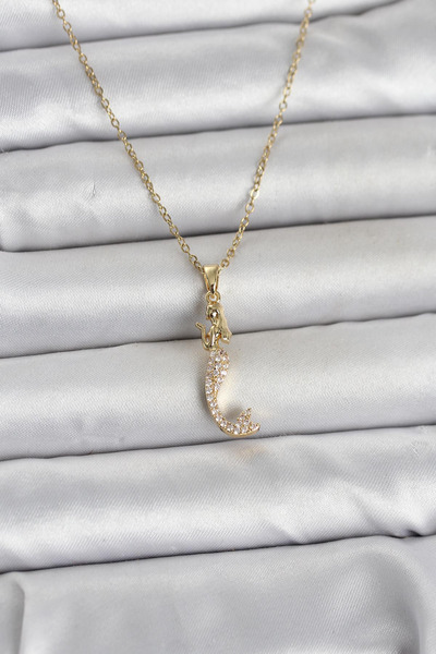 Generic Brand 316L Steel Chain Gold Color Zircon Stone Mermaid Model Women's ...