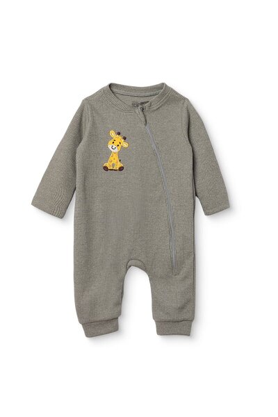 ebebek Hello Baby HelloBaby Erkek Bebek Tulum Hayvan Baskılı Fermuarlı Bisikl...