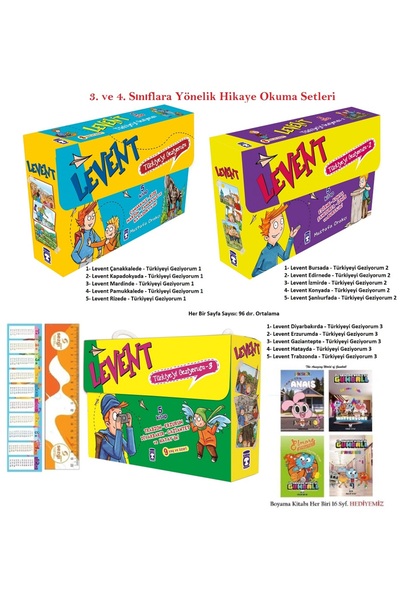 Timaş Çocuk Levent Türkiye’yi Geziyorum 1- 2 ve 3 (Set) Toplam 15 Kitap ve He...