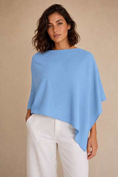 Sebir Moda Asymmetrical Cut Linen Poncho