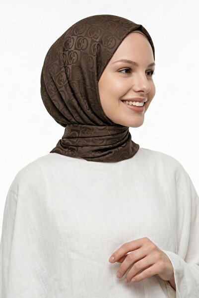InStyle G Pattern Brown Jacquard Cotton Shawl