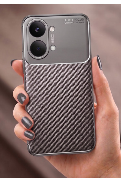 Rivor Poco X8 Pro Max Uyumlu Kılıf Kamera Korumalı Darbe Emici Karbon Desenli...