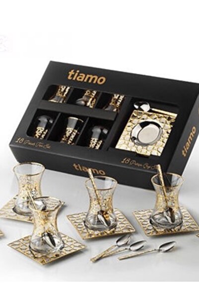 Tiamo 18 parça selçuklu model çay seti 6’lı 130cc (gold)