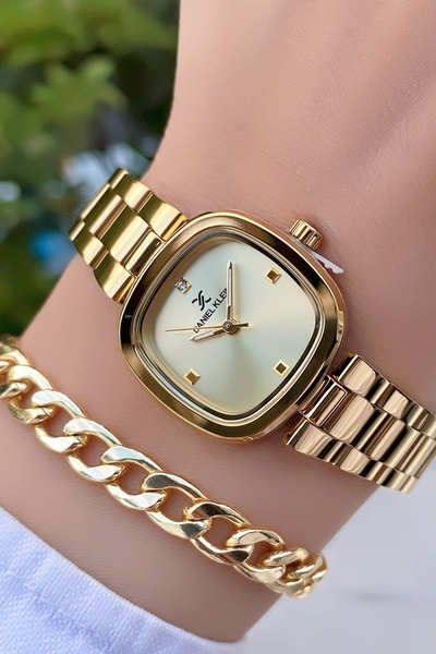 Daniel Klein Gold Color Steel Cord Women Wristwatch Guaranteed 3 Atm Water Re...