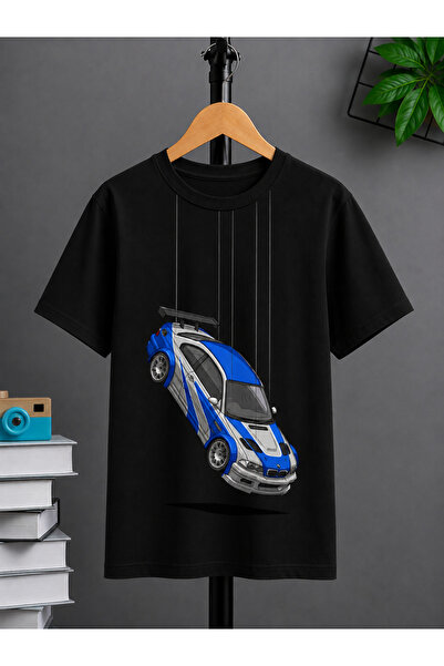 VODEXA Tricou oversize unisex cu imprimeu HANGING CAR, 100% bumbac, croială c...
