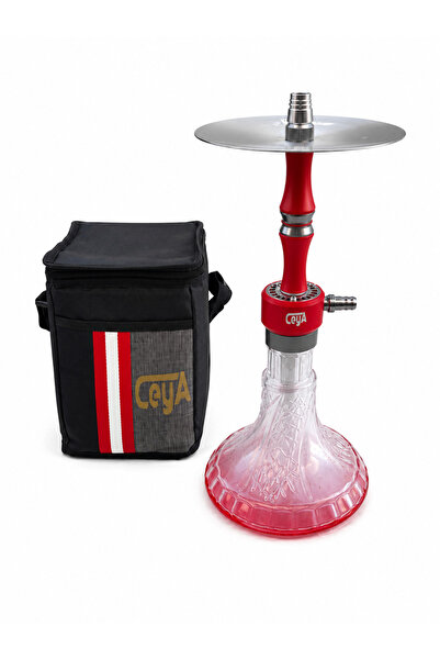CEYA NARGİLE Zeus Kırmızı Takım Nargile Seti 37 CM – Lüle, Maşa, Silikon Marp...